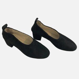 Sabrinas Black Suede Leather Comfort Block Heel Shoes size 41 (9)